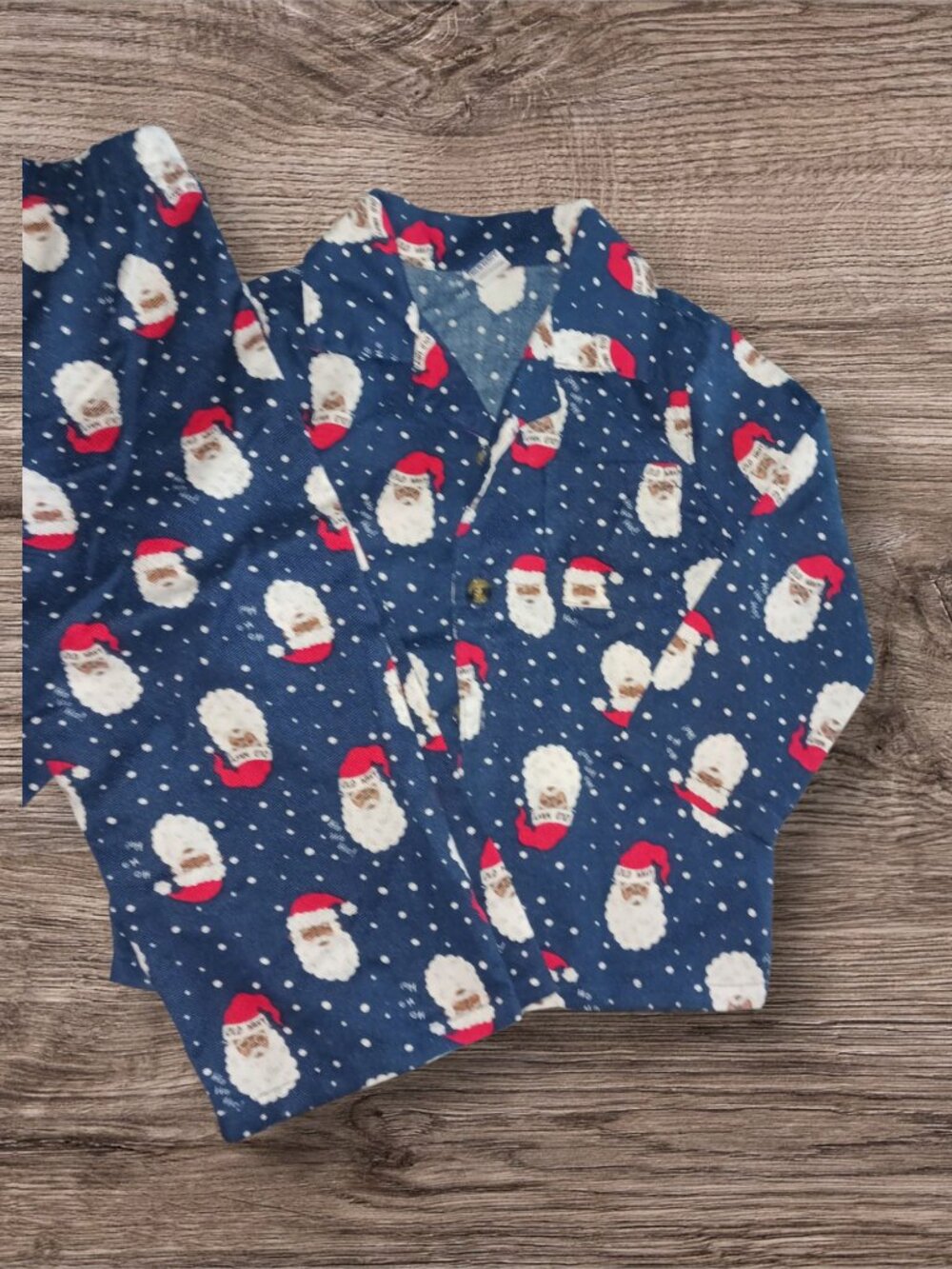 Old Navy Size 2T Christmas Santa Flannel Pajama Set 2 Piece Holiday Sleepwear